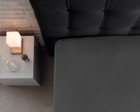 Dreamhouse Hoeslaken Jersey, stretchbaar voor boxsprings en waterbedden, kreukvrij, Antraciet
