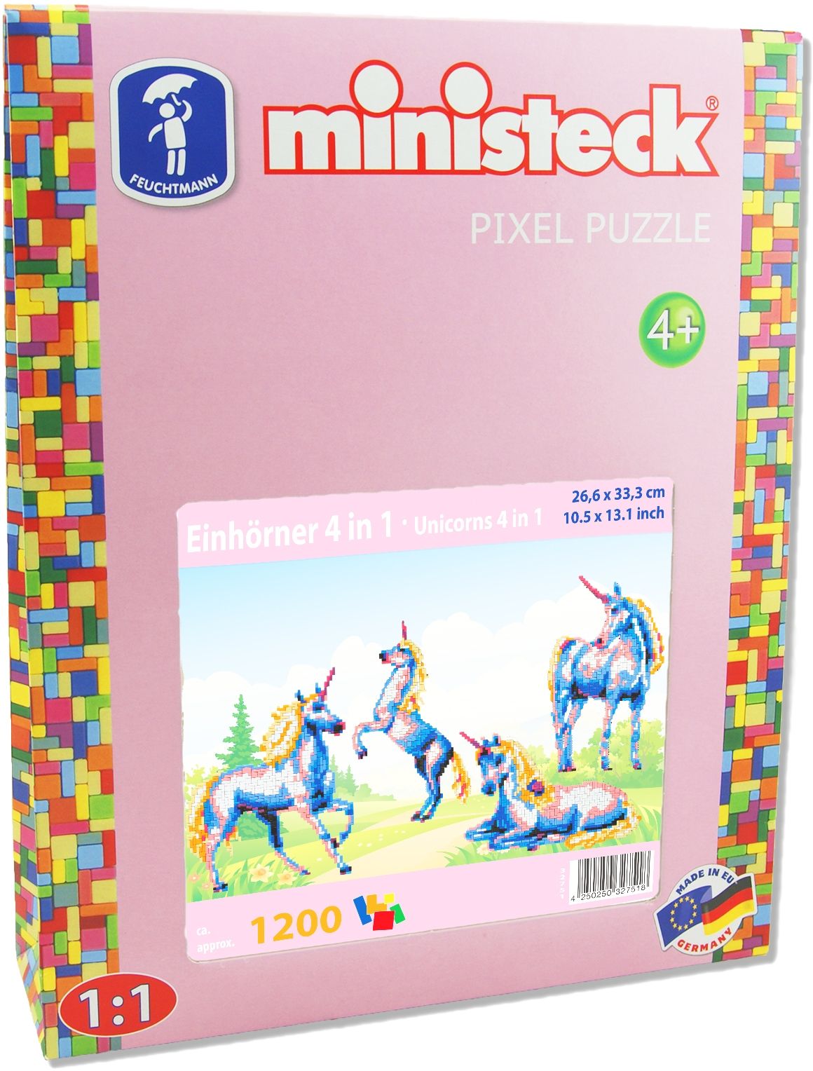 Ministeck Eenhoorn 4-in-1 1200-delig - Blauw