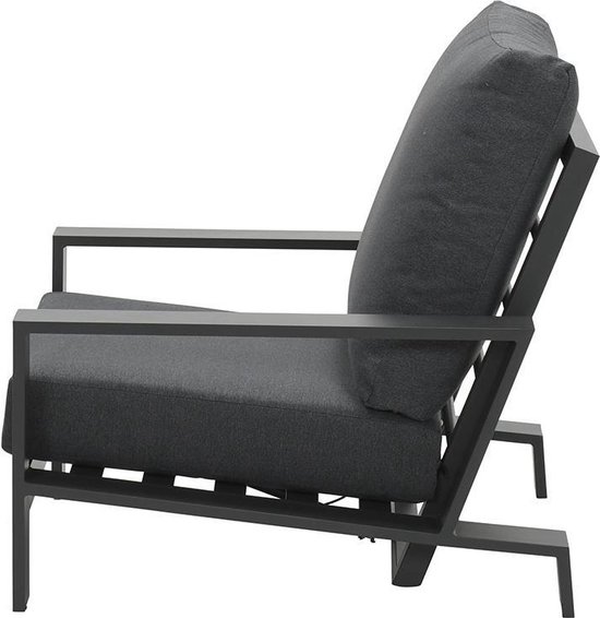 Garden Impressions Coba verstelbare lounge tuinstoel - donker - Grijs