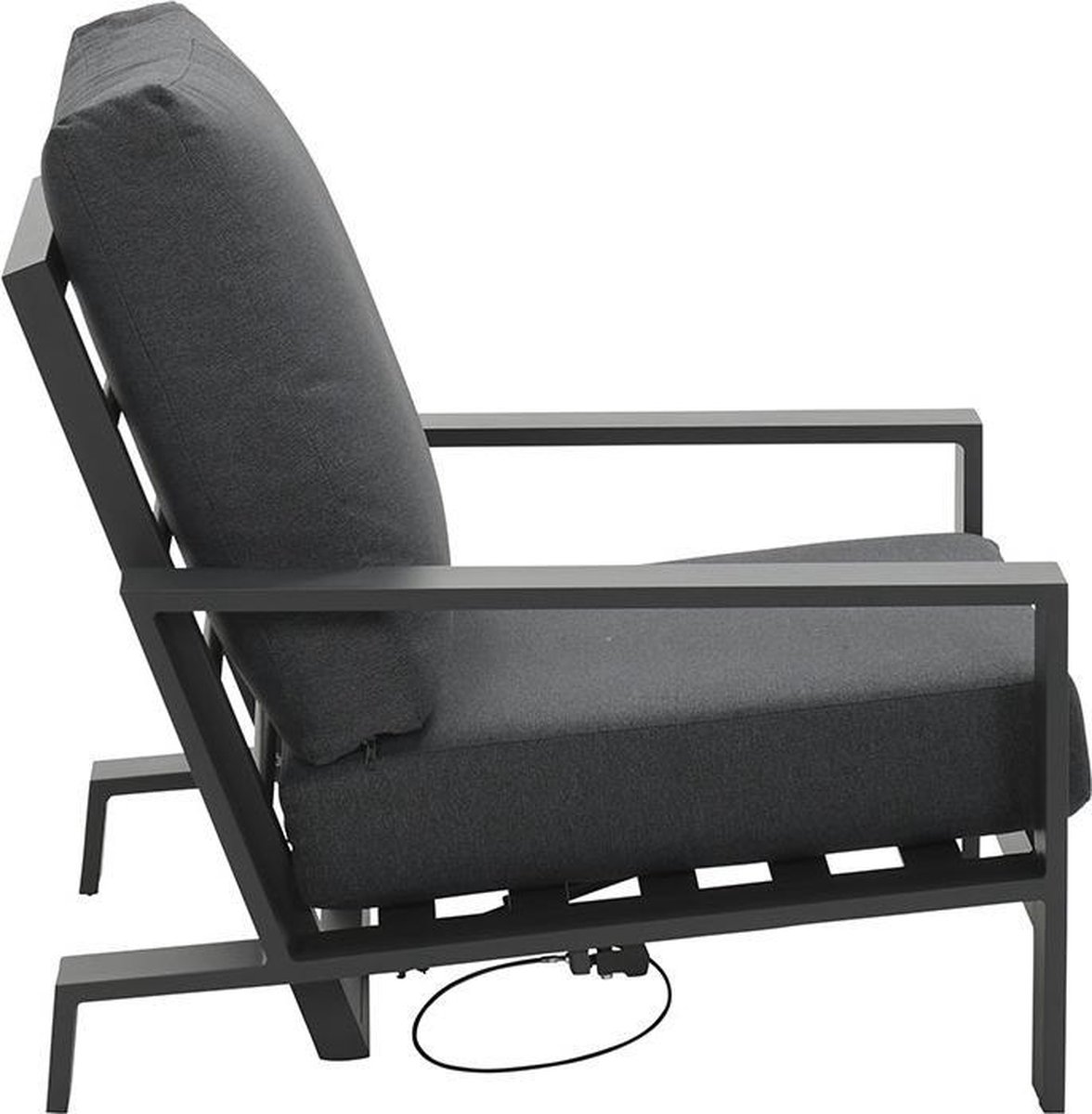 Garden Impressions Coba verstelbare lounge tuinstoel - donker - Grijs