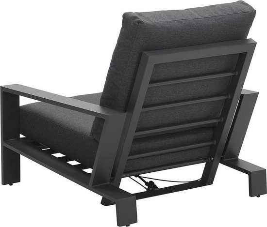 Garden Impressions Coba verstelbare lounge tuinstoel - donker - Grijs