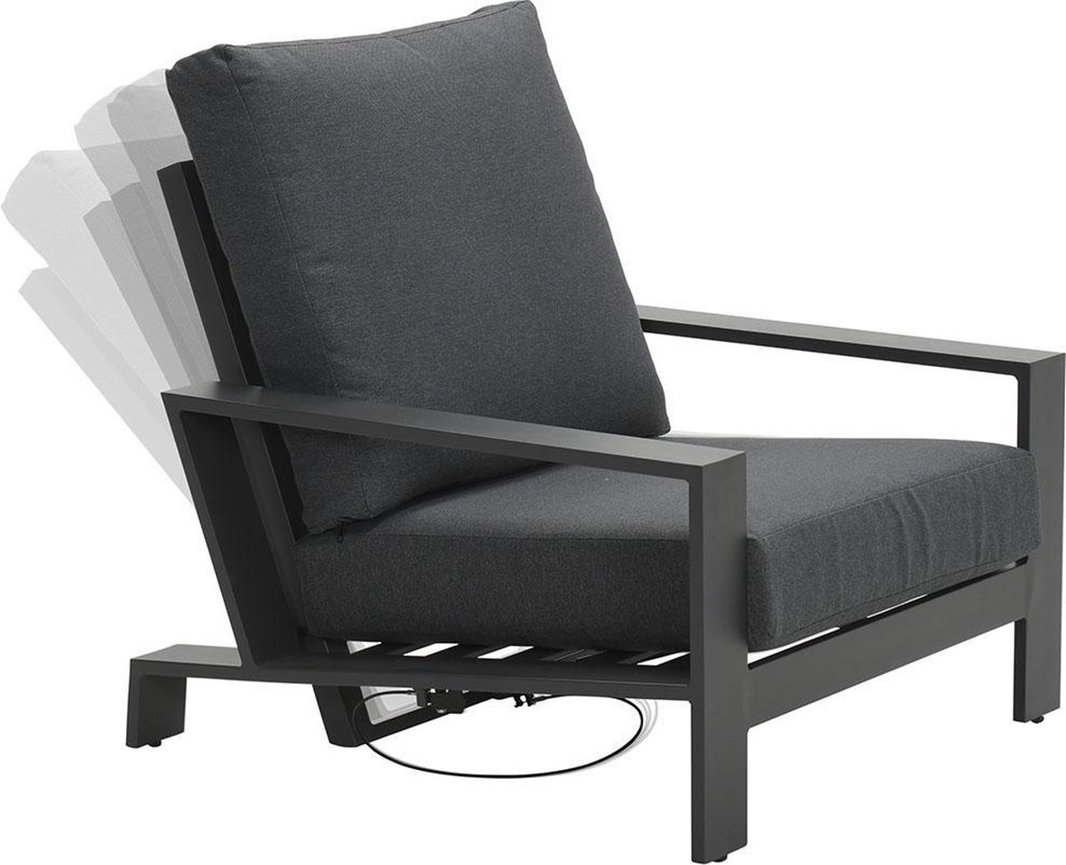 Garden Impressions Coba verstelbare lounge tuinstoel - donker - Grijs