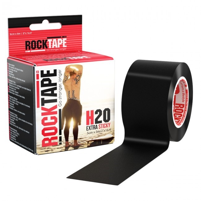 RockTape H20 Kinesiotape - Sporttape - 5 cm x 5 m - - Zwart