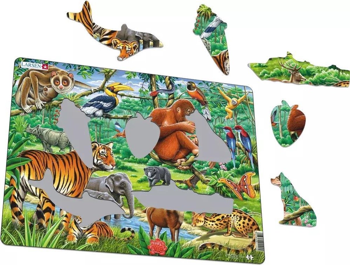 Larsen legpuzzel Maxi Jungle junior karton 20 stukjes