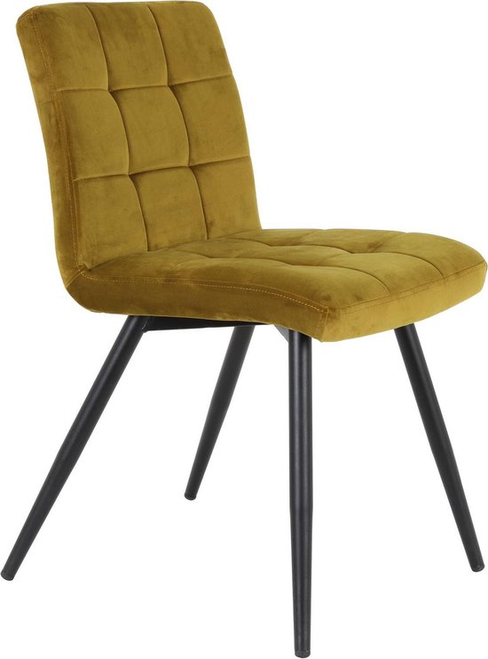 Light & Living Eetkamerstoel OLIVE velvet oker - Geel