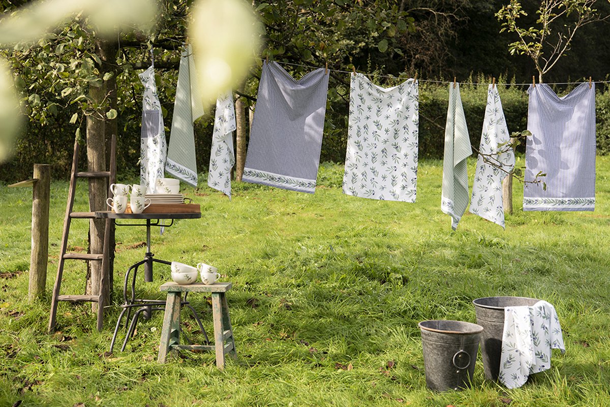 Clayre & Eef - decoratie emmer (2) Ø 37*42 / 32*35 cm ijzer - rond - 6Y3738 - Grijs