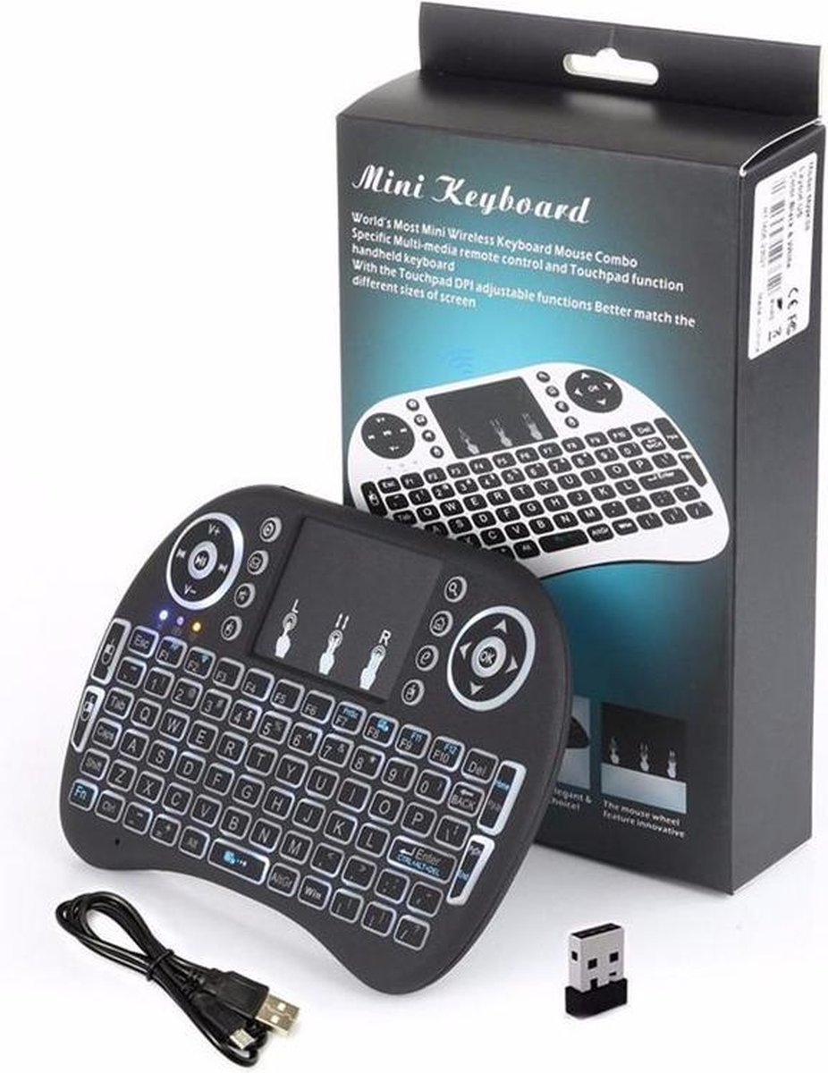 Toetsenbord draadloos QWERTY met li-ion accu en verlichting