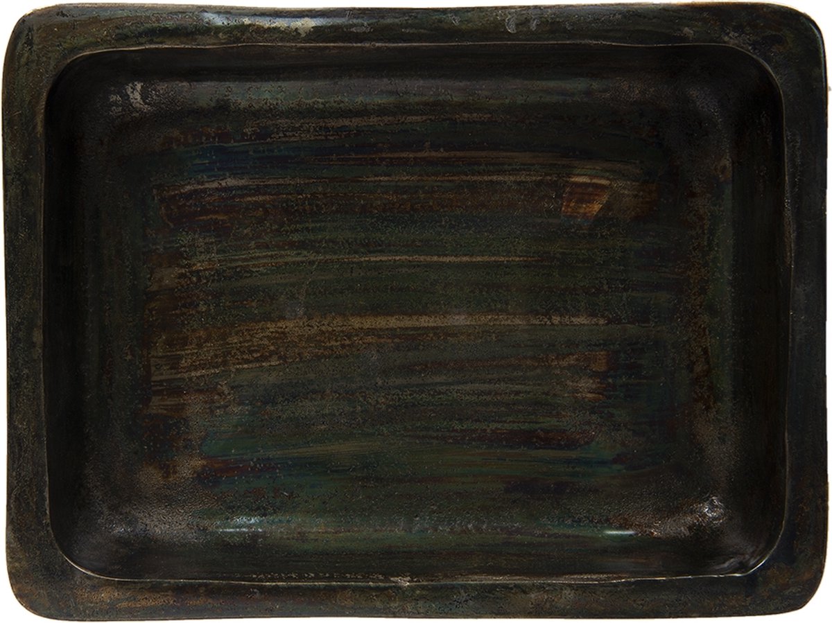 Clayre & Eef bijzettafel - 38*29*42 cm aluminum - - 50420S - Zwart