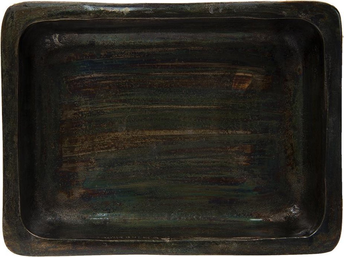 Clayre & Eef bijzettafel - 38*29*42 cm aluminum - - 50420S - Zwart