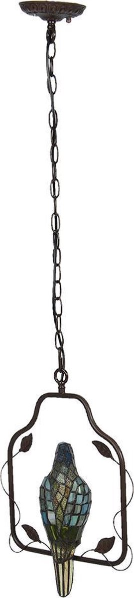 Clayre & Eef Plafondlamp tiffany 40*26*86 cm e14/max 1*25w meerkleurig - 5LL-6059 - - Bruin