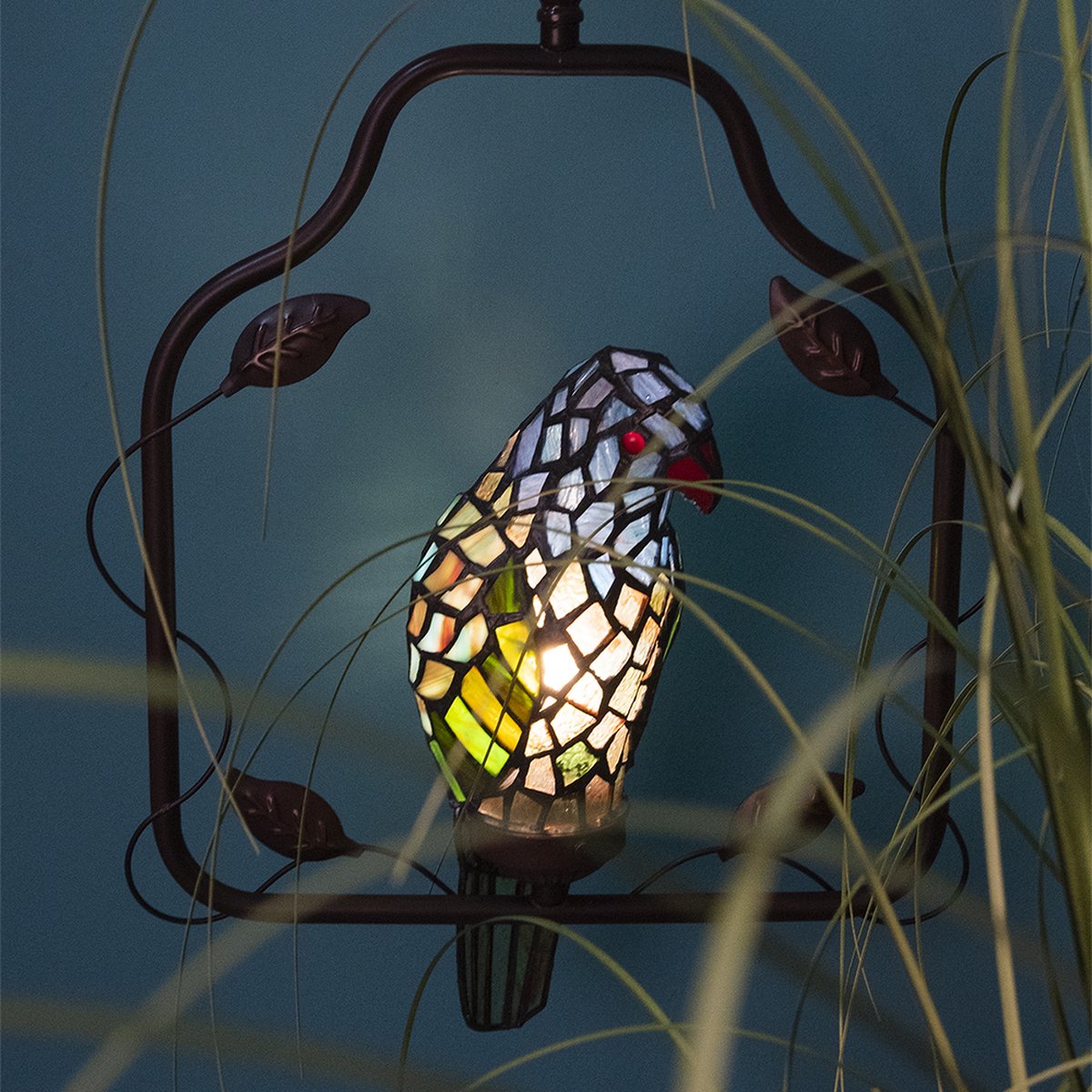 Clayre & Eef Plafondlamp tiffany 40*26*86 cm e14/max 1*25w meerkleurig - 5LL-6059 - - Bruin