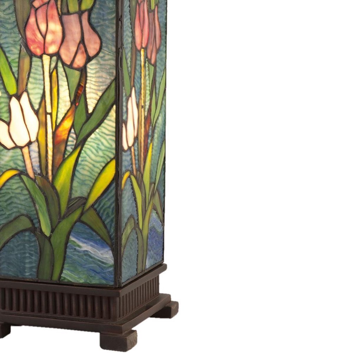 Clayre & Eef tafellamp tiffany 17x17x58 cm e27/max 1x60w - Groen
