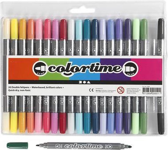 Colortime Dubbelstiften Extra Set 20 stuks