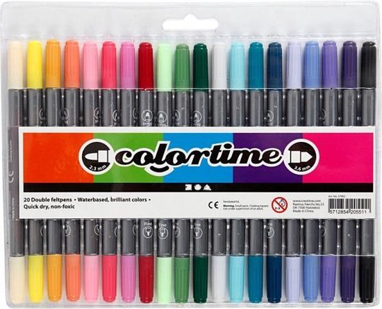 Colortime Dubbelstiften Extra Set 20 stuks