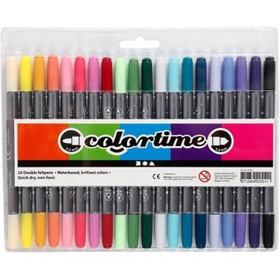 Colortime Dubbelstiften Extra Set 20 stuks