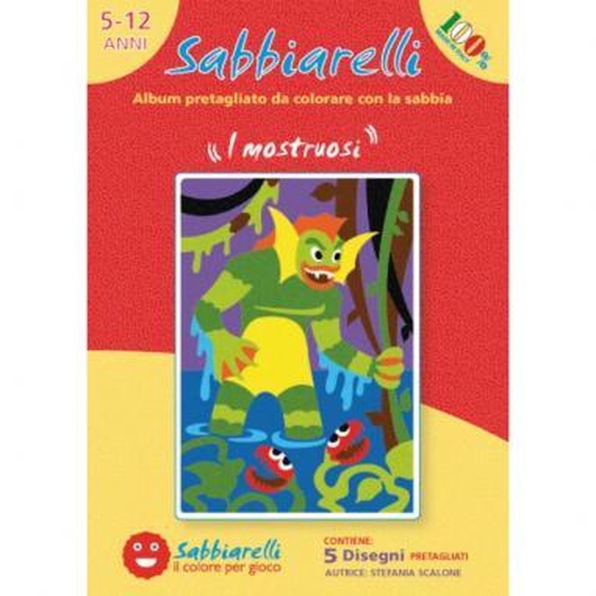 Sabbiarelli Zandschilderen Album Monsters 15x20 cm 5 stuks