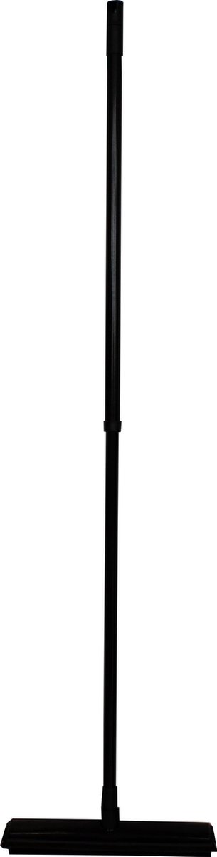 GS Quality Products Rubber bezem 68-120 cm - kappersbezem inclusief wisser - telescopisch verstelbaar - Zwart
