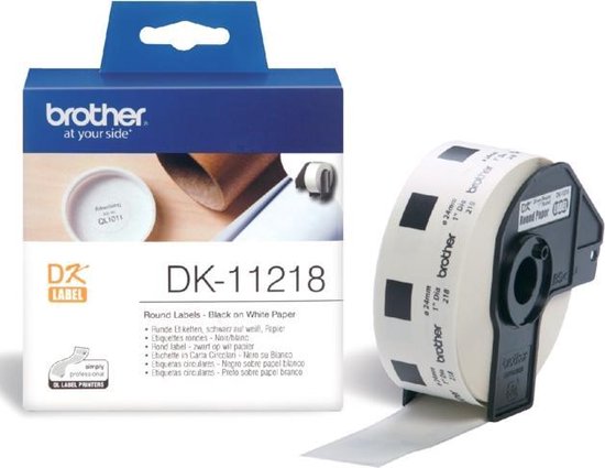 Brother DK-11218 Round Labels - Wit