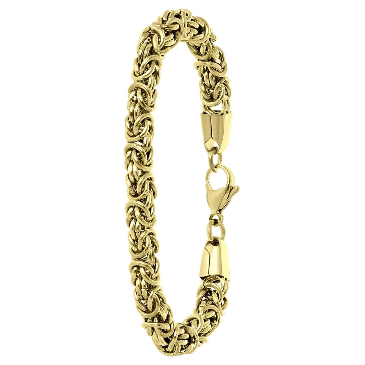 Lucardi Stalen goldplated armband met koningsschakel