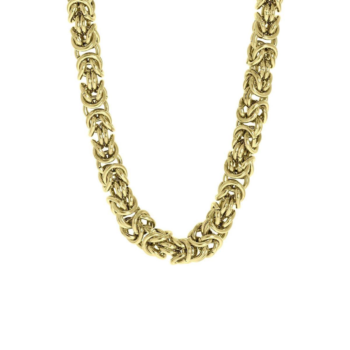 Lucardi Stalen goldplated ketting met koningsschakel