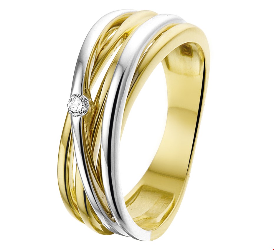 Tft Ring Diamant 0.04ct H SI Bicolor - Goud