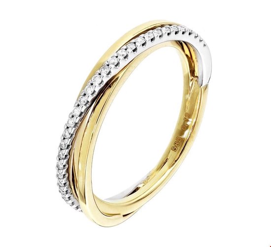 Tft Ring Diamant 0.12ct H SI Bicolor - Goud