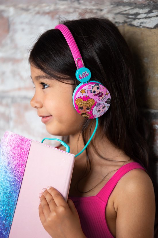 ! koptelefoon meisjes 90 cm roze/ - Blauw