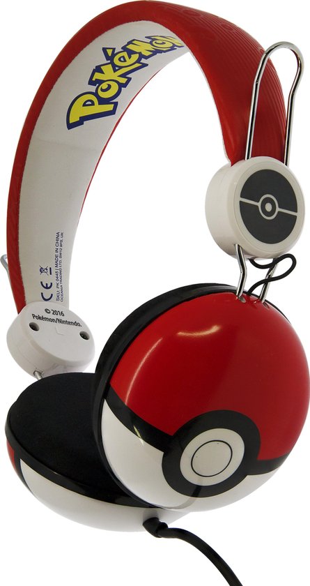 OTL koptelefoon Pokemon 100 dB junior rood/wit
