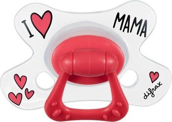 Difrax Fopspeen 12-18 maanden Natural I Love Mama