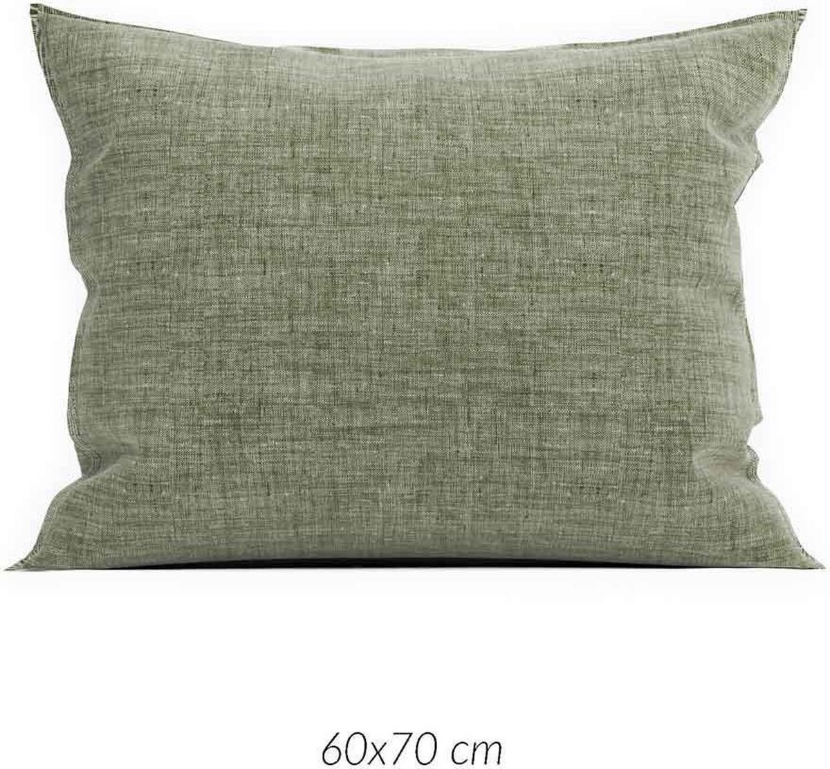 Zo Home Lino Kussensloop Linnen Look - army green 60x70cm - Groen