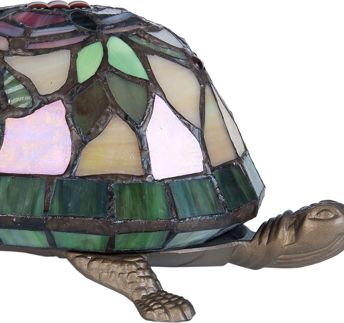 Clayre & Eef tafellamp tiffany schildpad 15x22x13 cm e14/max 1x15w - Bruin