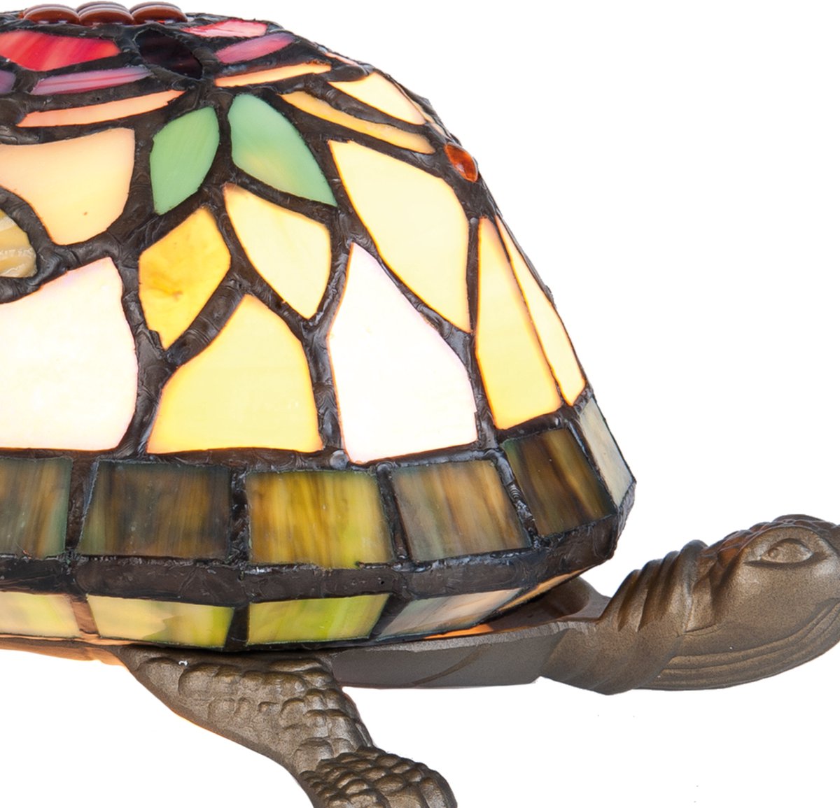 Clayre & Eef tafellamp tiffany schildpad 15x22x13 cm e14/max 1x15w - Bruin