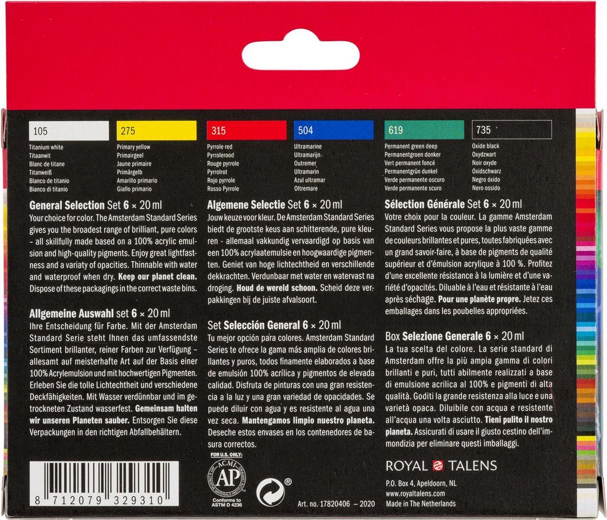 Talens Royal Amsterdam Acrylset 6x20 ml