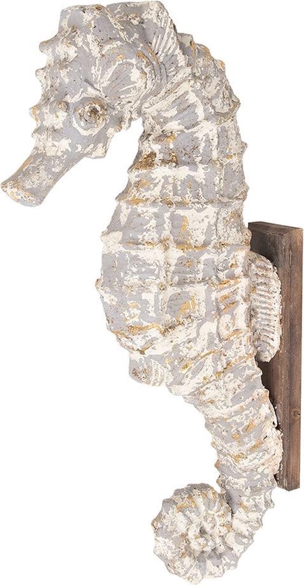 Clayre & Eef wanddecoratie zeepaard 16x44x83 cm