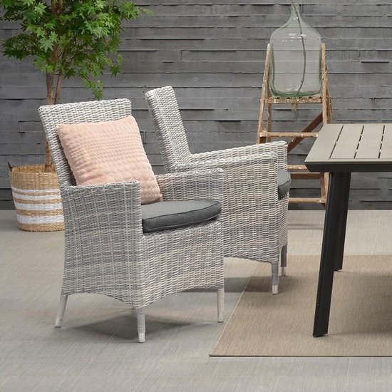 Garden Impressions Sharon tuinstoel licht - 4 stuks - Grijs