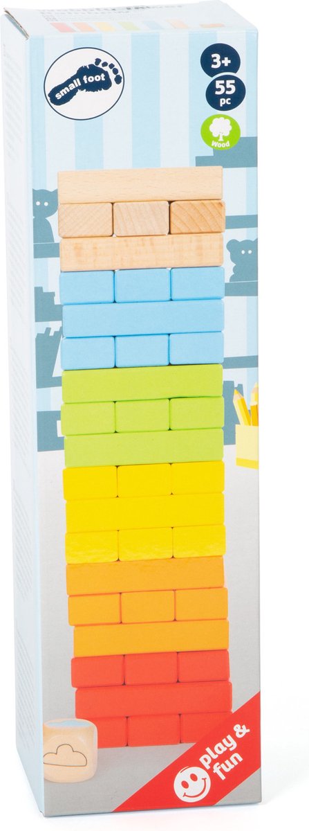 Small Foot behendigheidsspel Wobbly Tower hout 55 stuks