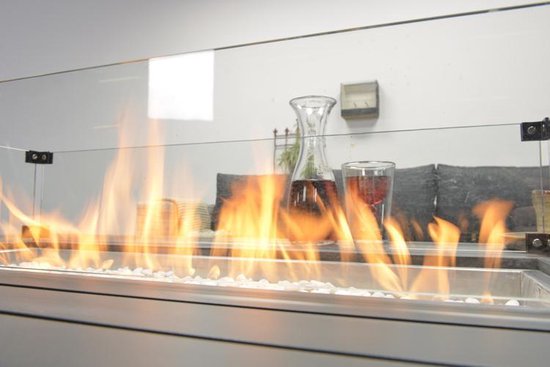 Cozy Living Garden Impressions gas vuurtafel Albufeira 132x89xH61 cm donker - Zwart