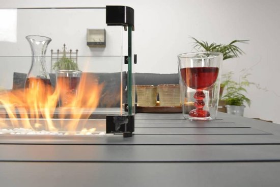 Cozy Living Garden Impressions gas vuurtafel Albufeira 132x89xH61 cm donker - Zwart