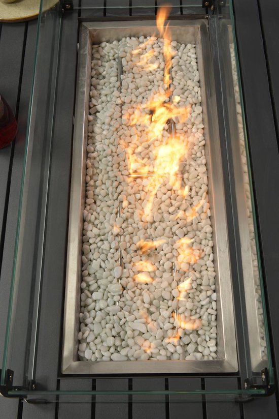 Cozy Living Garden Impressions gas vuurtafel Albufeira 132x89xH61 cm donker - Zwart