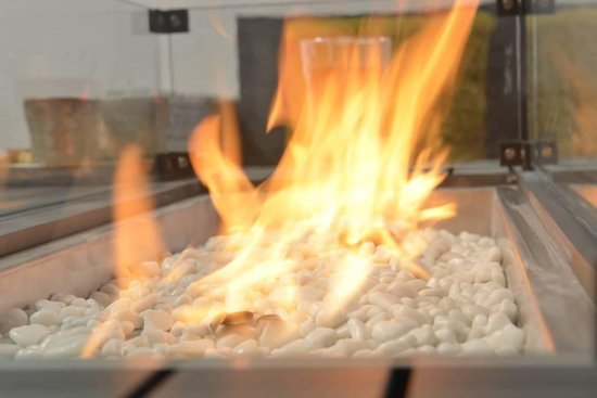 Cozy Living Garden Impressions gas vuurtafel Albufeira 132x89xH61 cm donker - Zwart