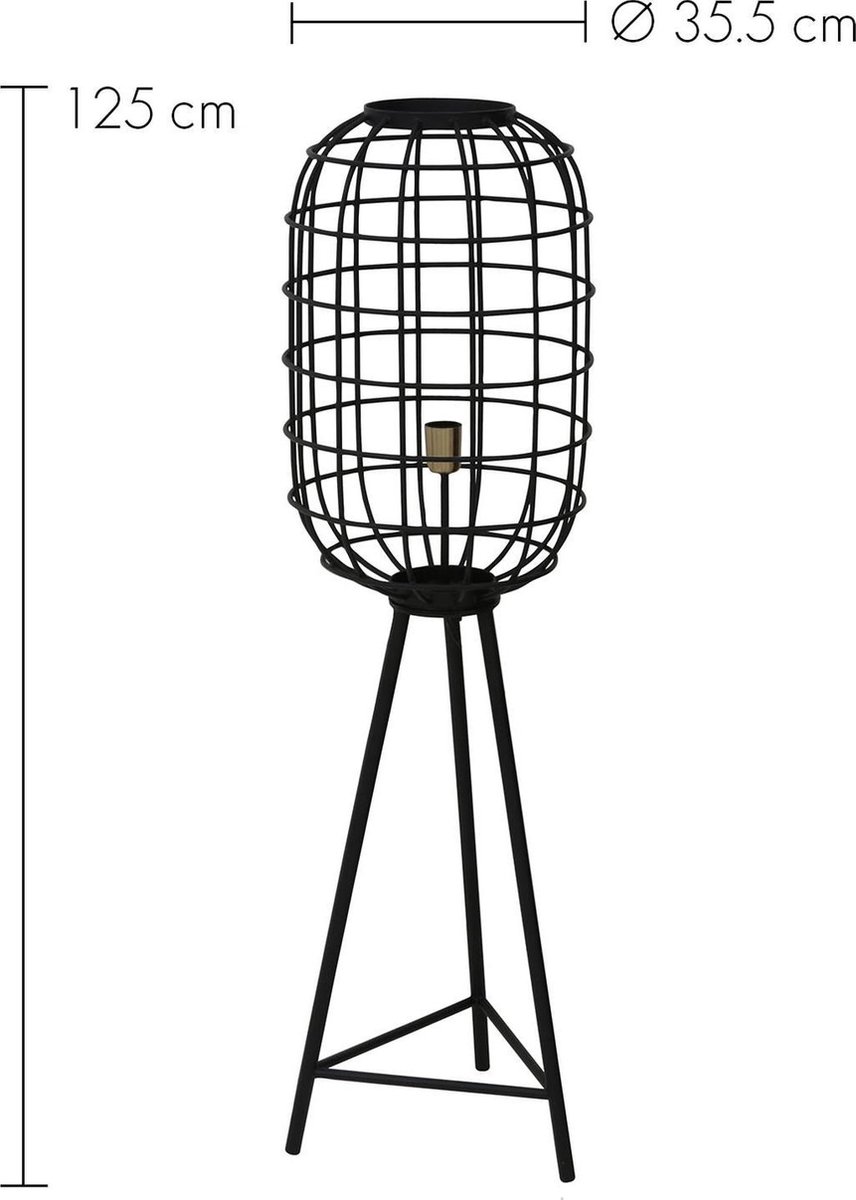 Light & Living Vloerlamp TOAH - mat-Antiek-brons - M - Zwart