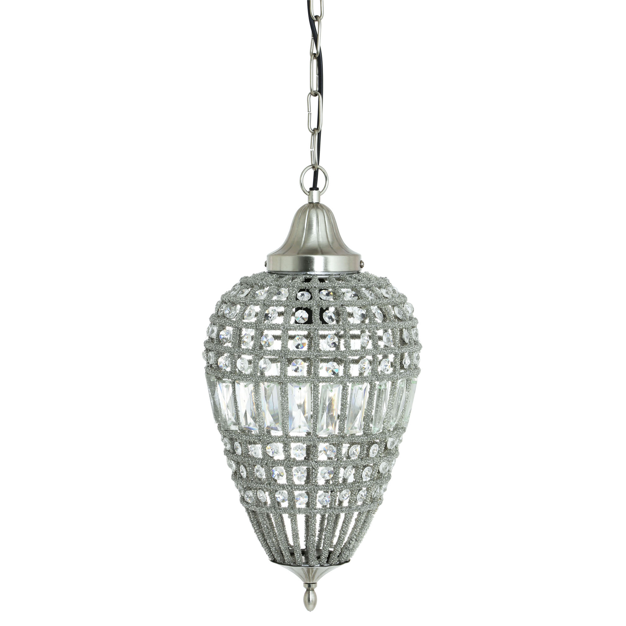 Light & Living Hanglamp CHARLENE - Nikkel-Kristal Druppel - M - Silver