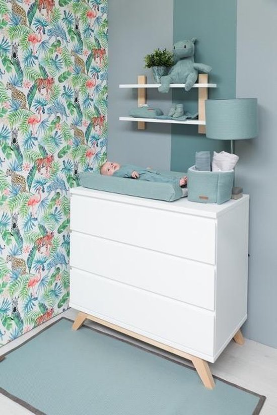 Bopita Lynn Commode Greeploos Met 3 Laden -/Naturel - Wit