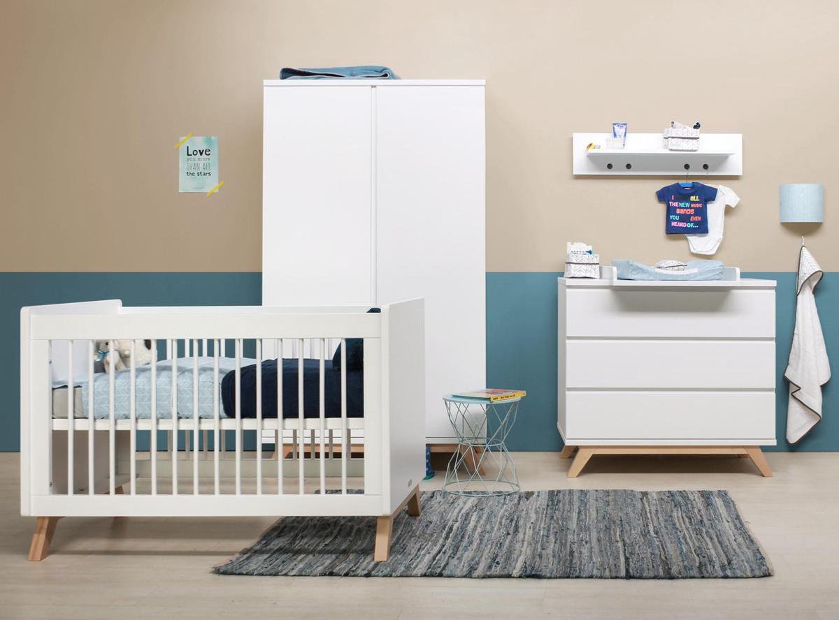 Bopita Lynn Commode Greeploos Met 3 Laden -/Naturel - Wit