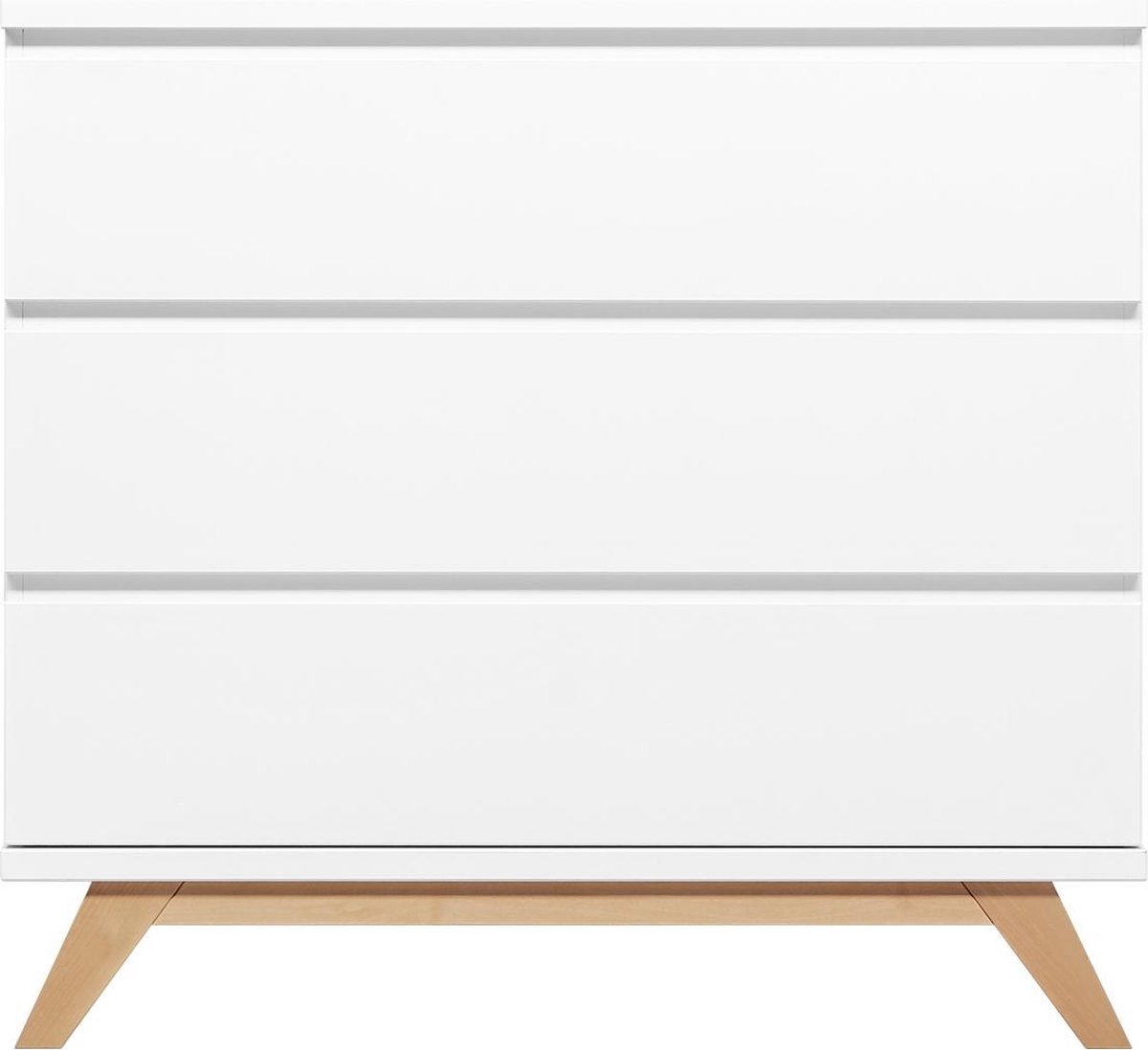 Bopita Lynn Commode Greeploos Met 3 Laden -/Naturel - Wit