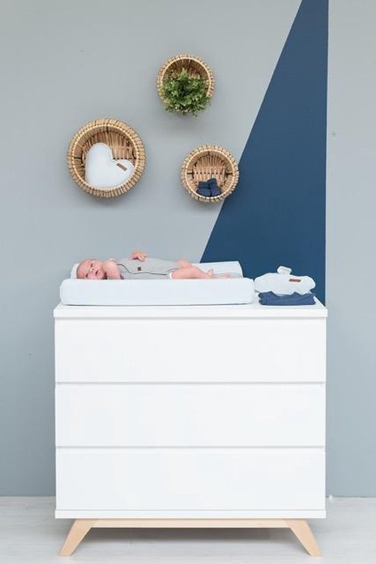 Bopita Lynn Commode Greeploos Met 3 Laden -/Naturel - Wit