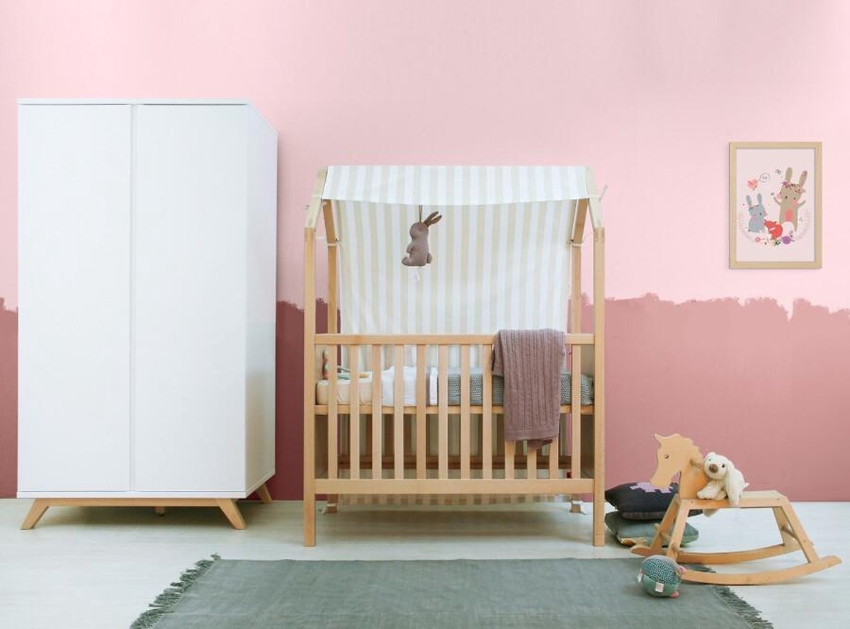 Bopita Lynn 2-Deurskast XL Greeploos -/Naturel - Wit