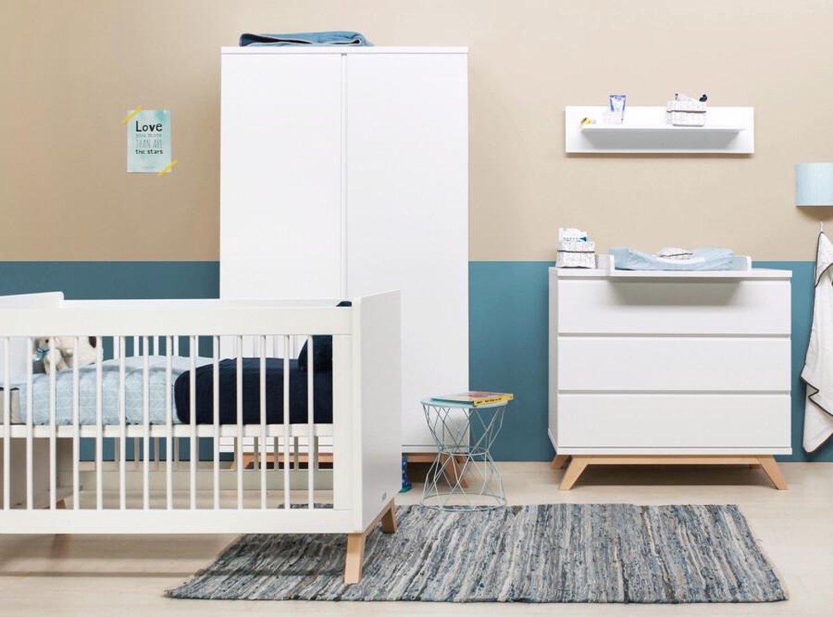 Bopita Lynn 2-Deurskast XL Greeploos -/Naturel - Wit