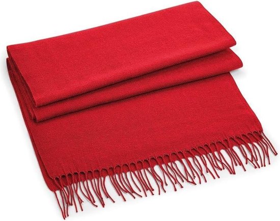 Beechfield Fijn geweven sjaal voor volwassenen - Klassieke sjaals oversized - Rood