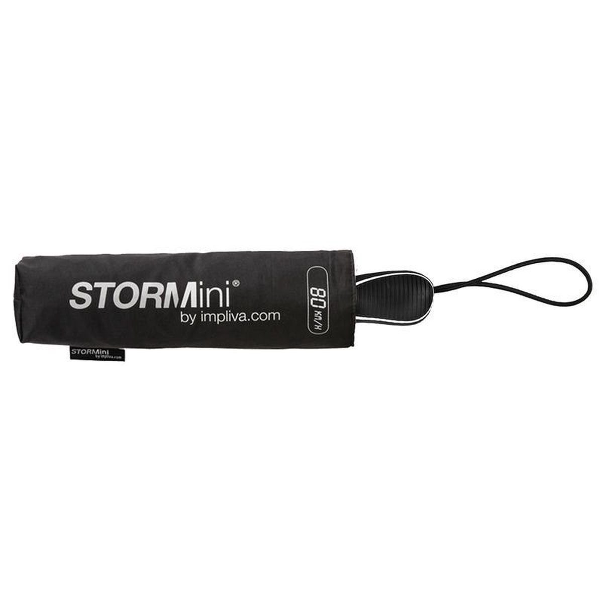 Impliva opvouwbare storm paraplu 100 cm - Mini stormparaplu - Zwart